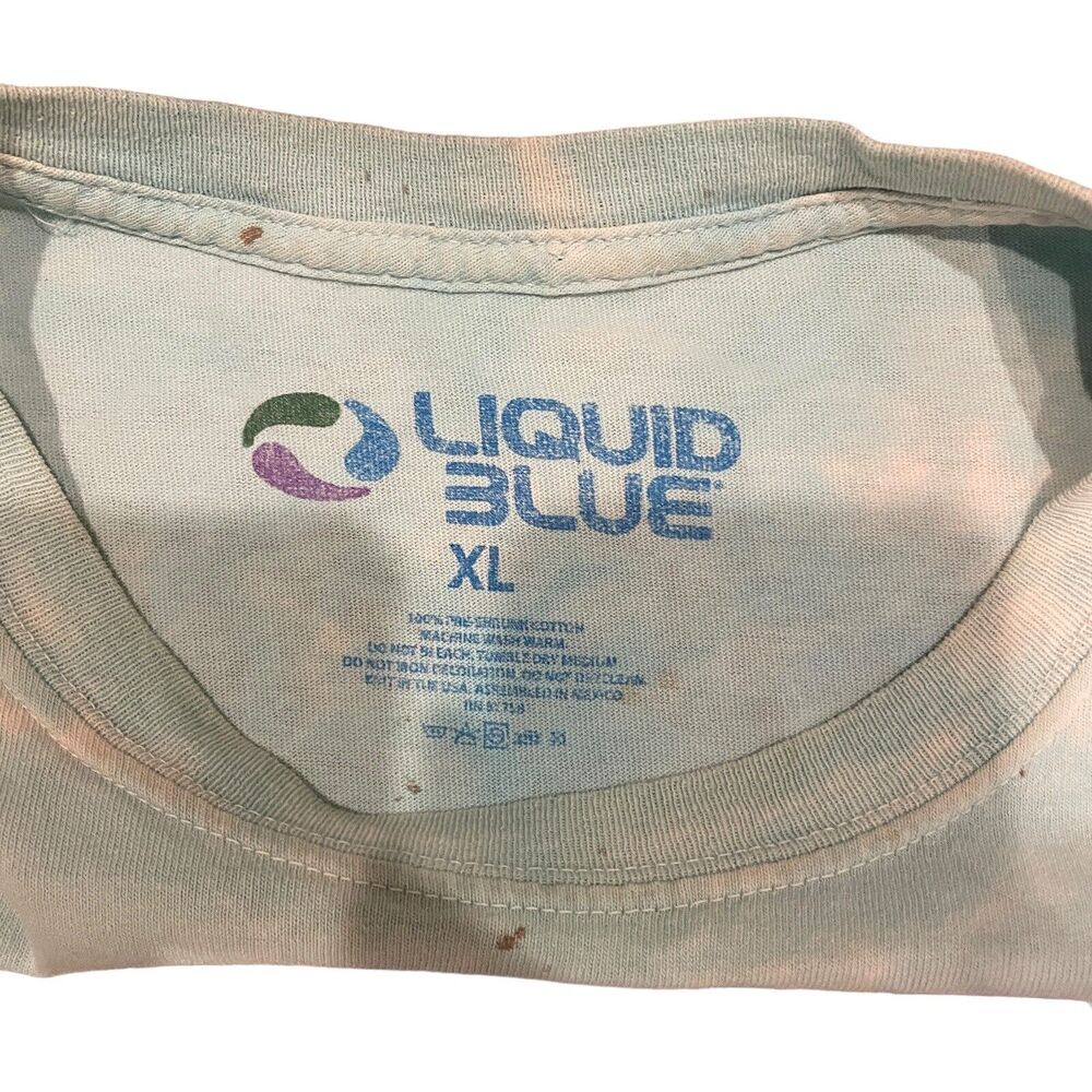 Liquid Blue Grateful Dead Inspiration Bear Tie Dye All Over Faded T Shirt XL - Picture 7 of 10
